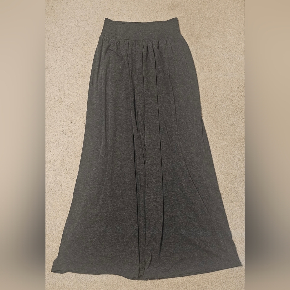 Zenana Outfitters Charcoal Wide-Leg Pants Size Large - Picture 2 of 5